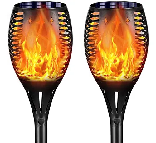 comprar Luces Solares Antorchas Efecto Flama Jardin Decoración X2