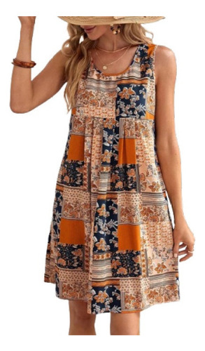 Vestido Estampado Casual De Moda Para Mujer