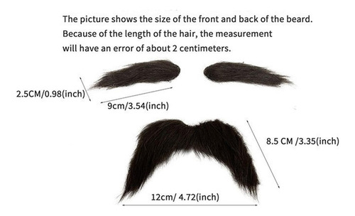 2x Bigotes Y Cejas Postizas Postizas, Facial Postizo Para