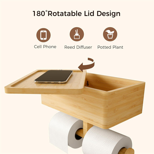 Soporte De Papel Higiénico 3 En 1 Wealone Con Caja De Almace
