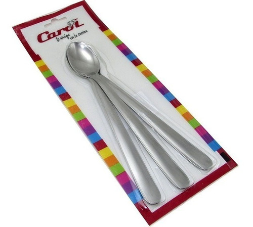 Set 3 Cucharas Refresco Acero Inox. 19cm Carol Casa Valente