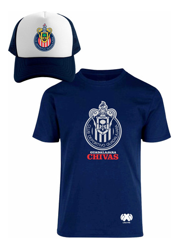 Kit De Playera + Gorra Sublimada Chivas Guadalajara Liga Mx