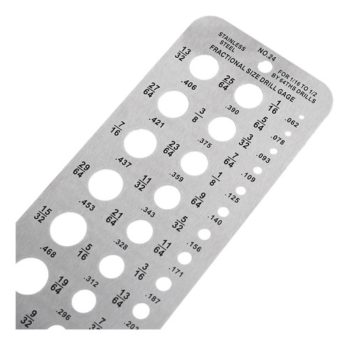 Calibrador De Acero Inoxidable, Tamaño De Broca A Cuadros, P