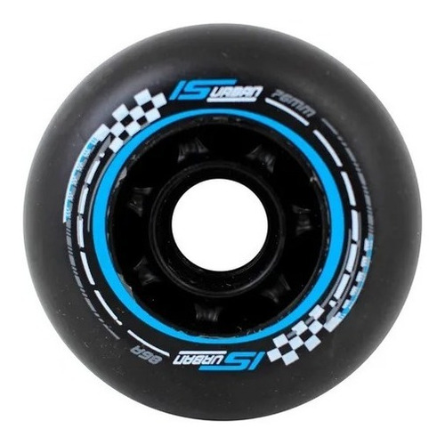 Imagem 4 de 4 de Kit Rodas Pro P/ Patins Roller Is Urban 76mm/86a 04uni Preto