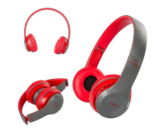 Imagen 8 de 8 de Combo Parlante Bluetooth + Auriculares Bluetooth P47 Rojo