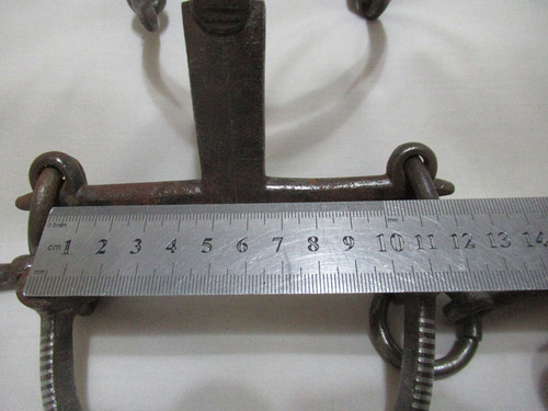 Antiguo Freno Mulero Caballo Hierro Y Plata Con Argollas (Usado)