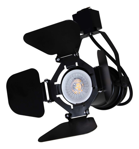 Luminaria Con Cortadores Para Riel Illux Tl-5141.r Gu10 Estructura Negro