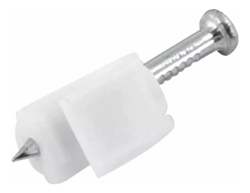 Grapa Para Cable Redondo 8mm Color Blanco 100 Pzs