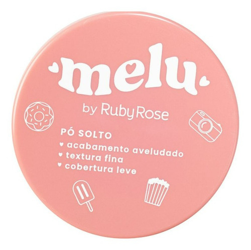 Base de maquiagem em pó Ruby Rose Melu Pó Solto Pó solto Melu Ruby Rose - 7g