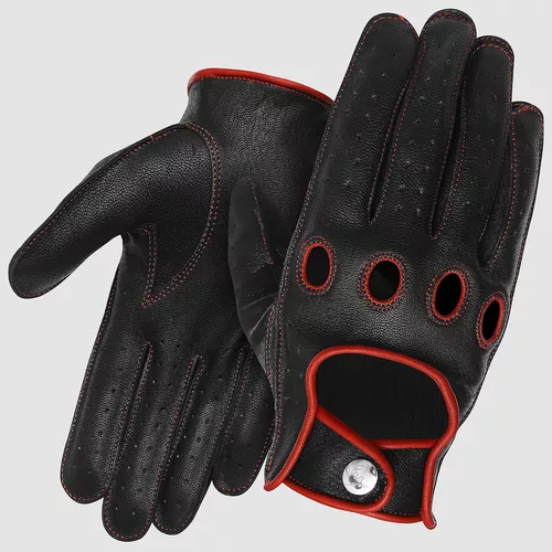 Guantes de conducción, guantes de cuero negro fino para hombre, guantes de  conducción con pantalla táctil, deportes al aire libre, Negro