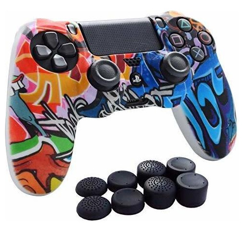 Controlador Ps4 Agarre, Hikfly Skin Protector De Silicona Cu