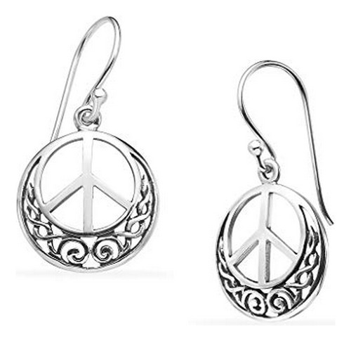 - 925 Sterling Silver Delicate Dangle Hook Earrings, Filigre