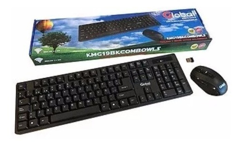 Kit Teclado + Mouse Inalambrico Wireless Smart Pc Notebook Color del mouse Negro Color del teclado Negro