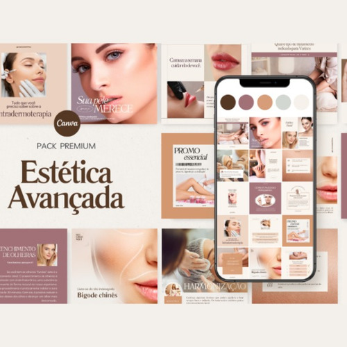 Pack Template Canva Insta Feed Sofisticado Estética Avançada