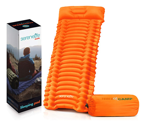 Colchón De Aire Para Mochilero Impermeable Y Ligero Naranja Naranja