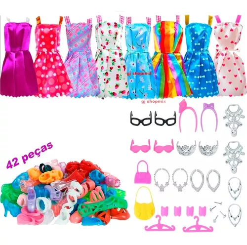 roupa boneca Barbie acessórios 42 peças roupinha