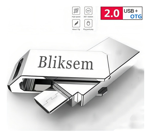 Flash Pen Drive 2 Em 1 De Metal Usb A 2.0 & Micro Usb V8 64gb Smartphone Android Computador Pc Projetores Cameras