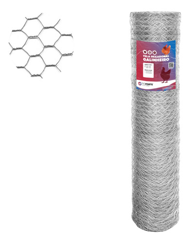 Tela Galvanizada Galinheiro Fio Bwg23 1,50x50metros Galinha