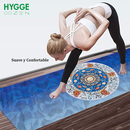 Imagen 7 de 8 de Mat Yoga Colchoneta Pilates Gamuza Y Goma Natural 183x68cm