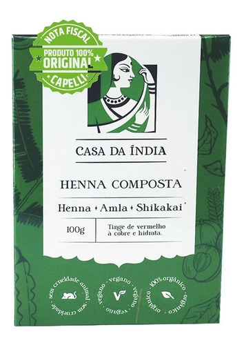 Casa Da India Henna Indiana Composta Herbal 100g