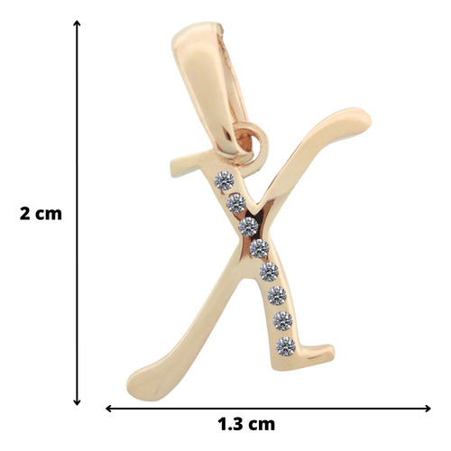 Dije Inicial Letra X Oro 14k Tamaño 2cm + Cadena De Regalo
