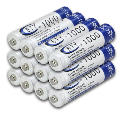 Baterias Pilas Recargable Aa Aaa Bty 3000 1000 Mah X4 Pack