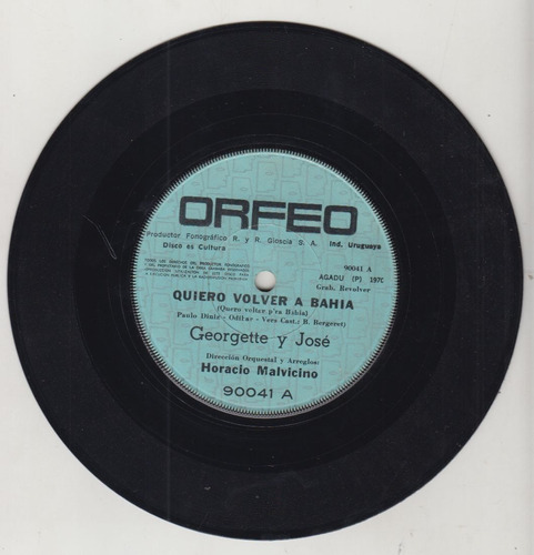 1970 Musica Uruguay Georgette Y Jose Simple Vinilo Promo 