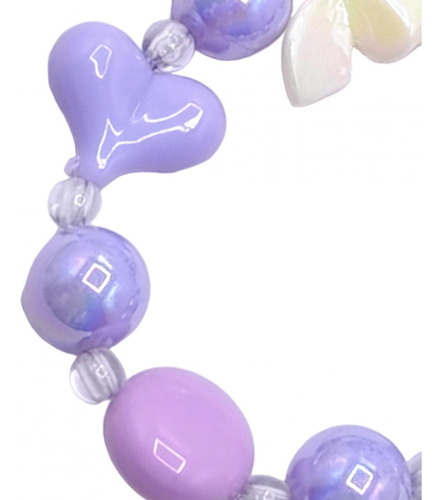 Correa De Muñeca Con Asa Para Bolso Con Cuentas, Violeta