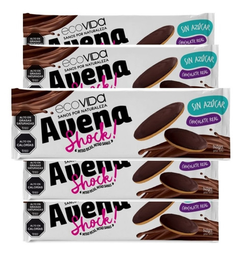 Pack X 5 Galletas Avena Shock Sin Azúcar