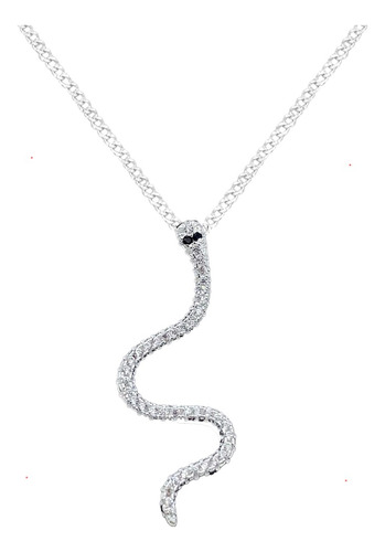 Dije Y Cadena Serpiente Zirconia Plata 925 Con Envio