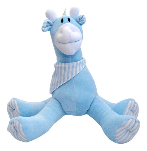 Pelúcia Girafa Baby Azul Bebê Zip Toys