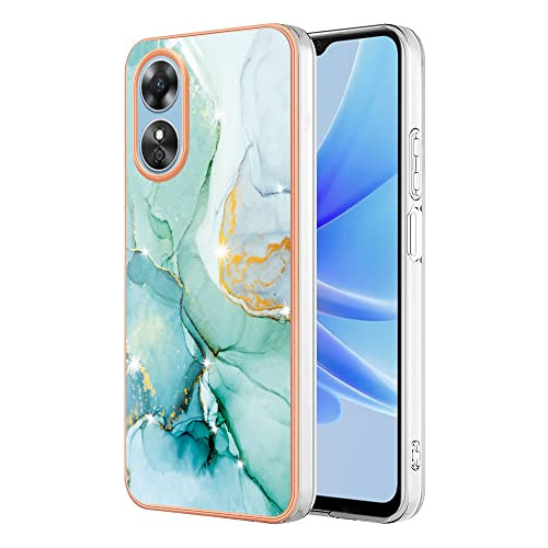 Funda Para Oppo A17 / G40 Fusion Con Diseño Marmolado Verde