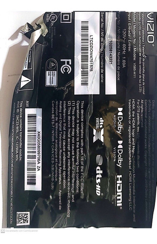Tarjetas Main Y Fuente Vizio V585-h11 (Usado)