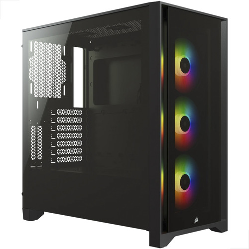 Gabinete Gamer Corsair Icue Series 4000x Preto Rgb Mid-tower