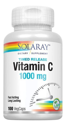 Vitamina C 100 Capsulas - Solaray - Unidad a $1689