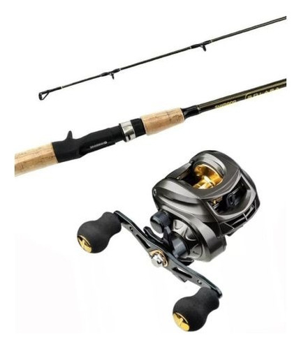 Combo Bait Caña Shimano Reel Amberjack Lion 14 Rul Dorado