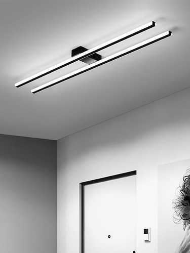 Luminaria Lineal Led Doble De Adosar En Techo O Pared