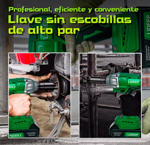 Lideep L02 verde llaves de impacto inalambrico