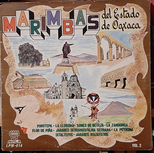 Disco Lp Marimbas Del Estado De Oaxaca Delfino Ordaz #5916