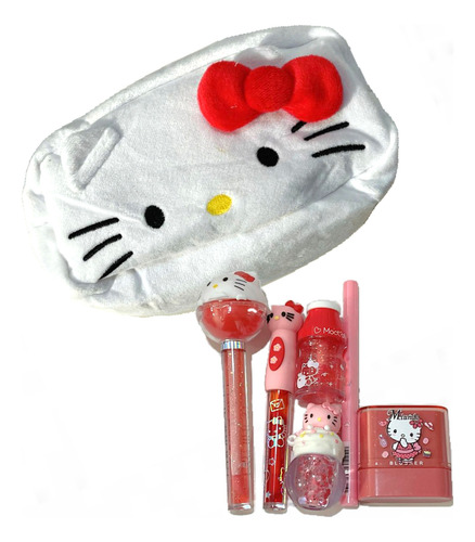 Pack De Maquillaje Y Cosmetiquera Hello Kitty Mujer Bella