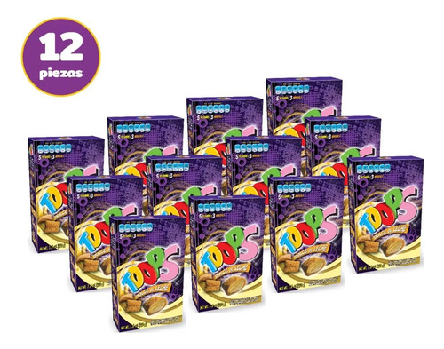 Cereal Toops Extra Relleno Con Vitaminas 220 Gr Pack 12pza