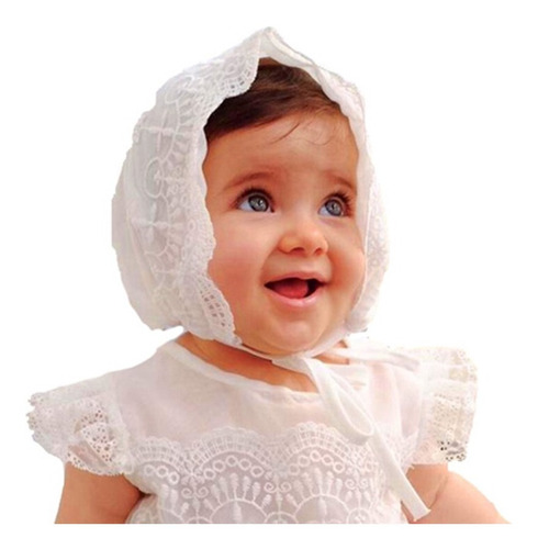 Imagem 1 de 4 de Touca Branca Bebês Ou Recém Nascidos P/ Batizados Casamentos