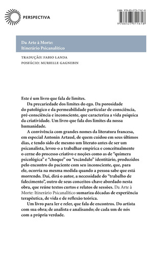 Da Arte à Morte: Itinerário psicanalítico, de M'Uzan, Michel de. Estudos Editorial Editora Perspectiva Ltda.,Gallimard, capa mole em português, 2019