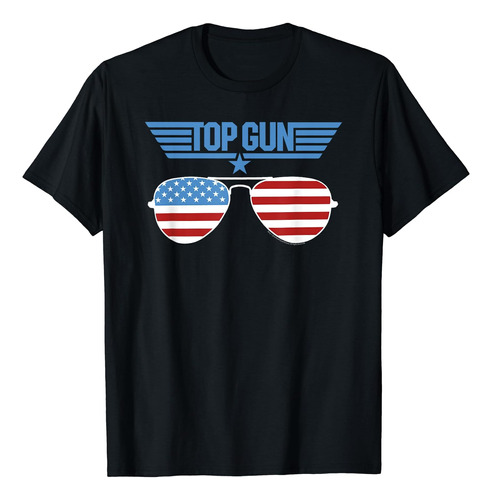 Polera Top Gun Con Gafas Blancas