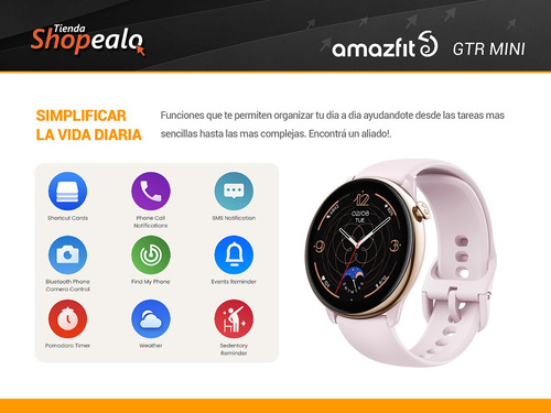 Smartwatch Reloj Inteligente Amazfit Gtr Mini Rosa Gps Cta-*