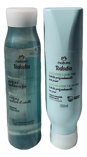 Shampoo Hidratante Manzana Verde Y Aloe Vera Tododia 300 Ml