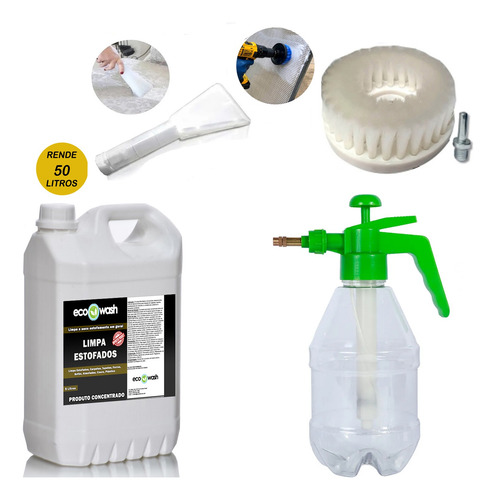 5l Produto Lavagem A Seco De Sofá + Bico + Escova + Pulveriz