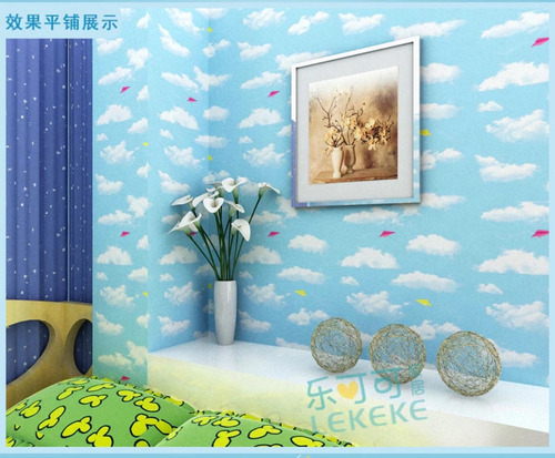 Imagen 6 de 10 de Papel Tapiz Adherible 10m X 45cm Paisaje Nubes Cielo Tp62