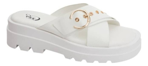 Sandalia Plana Track Cadena Pink By Price Shoes 5606 Blanco