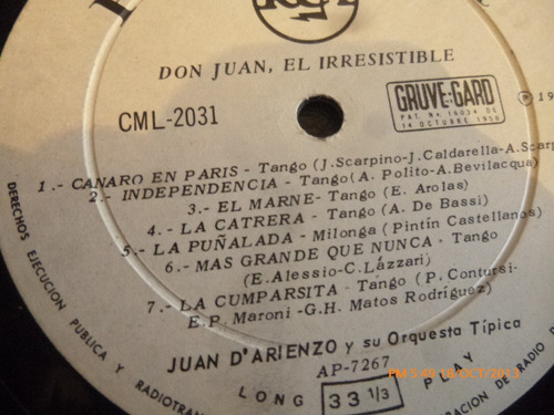 Vinilo Lp De Don Juan -el Irresistible (u127